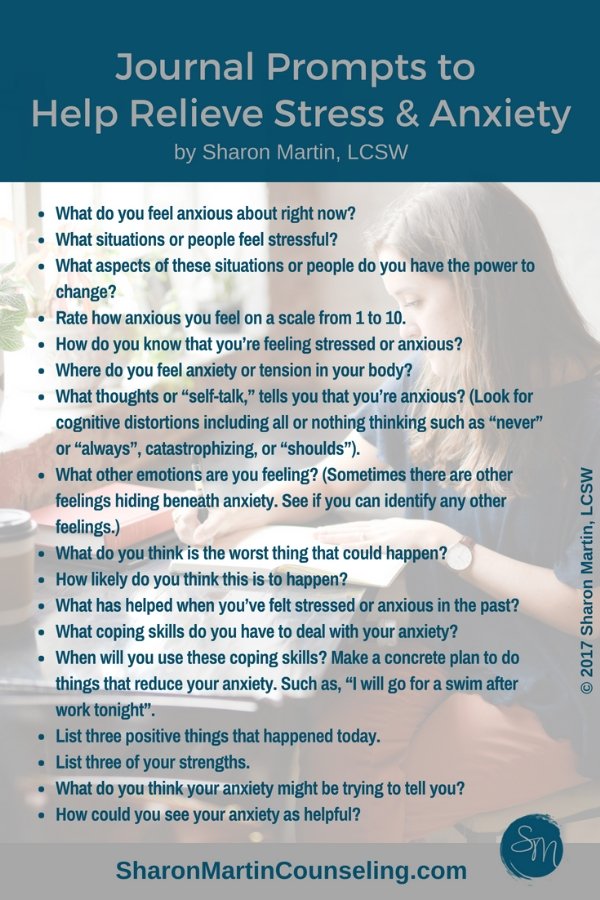 15 Journal Prompts to Help Relieve Stress and Anxiety ...