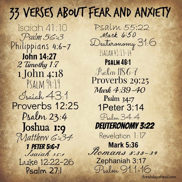 33 Verses about Fear and Anxiety to Remind Us: God Is in ...