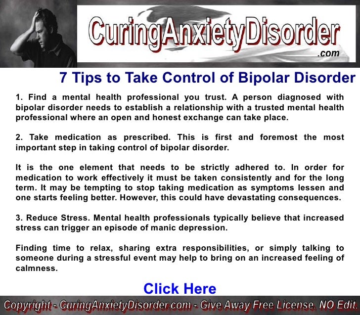 7 Tips To Take Control Of Bipolar Disorder Curing Anxiety Disorder