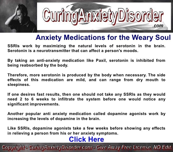 Anxiety Medications For The Weary Soul Curing Anxiety Disorder