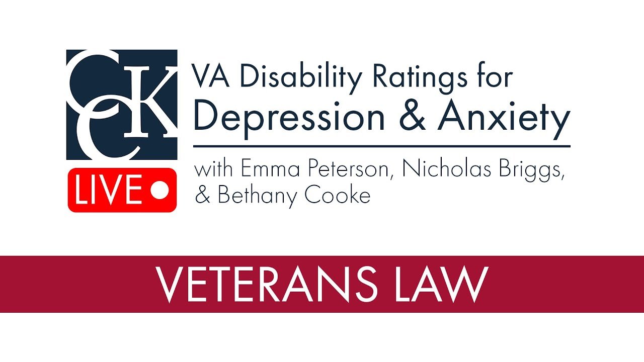 VA Disability Ratings for Depression and Anxiety